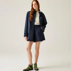 Orla Kiely Swing Waterproof III Jacket | Navy Lotus Olive Lining