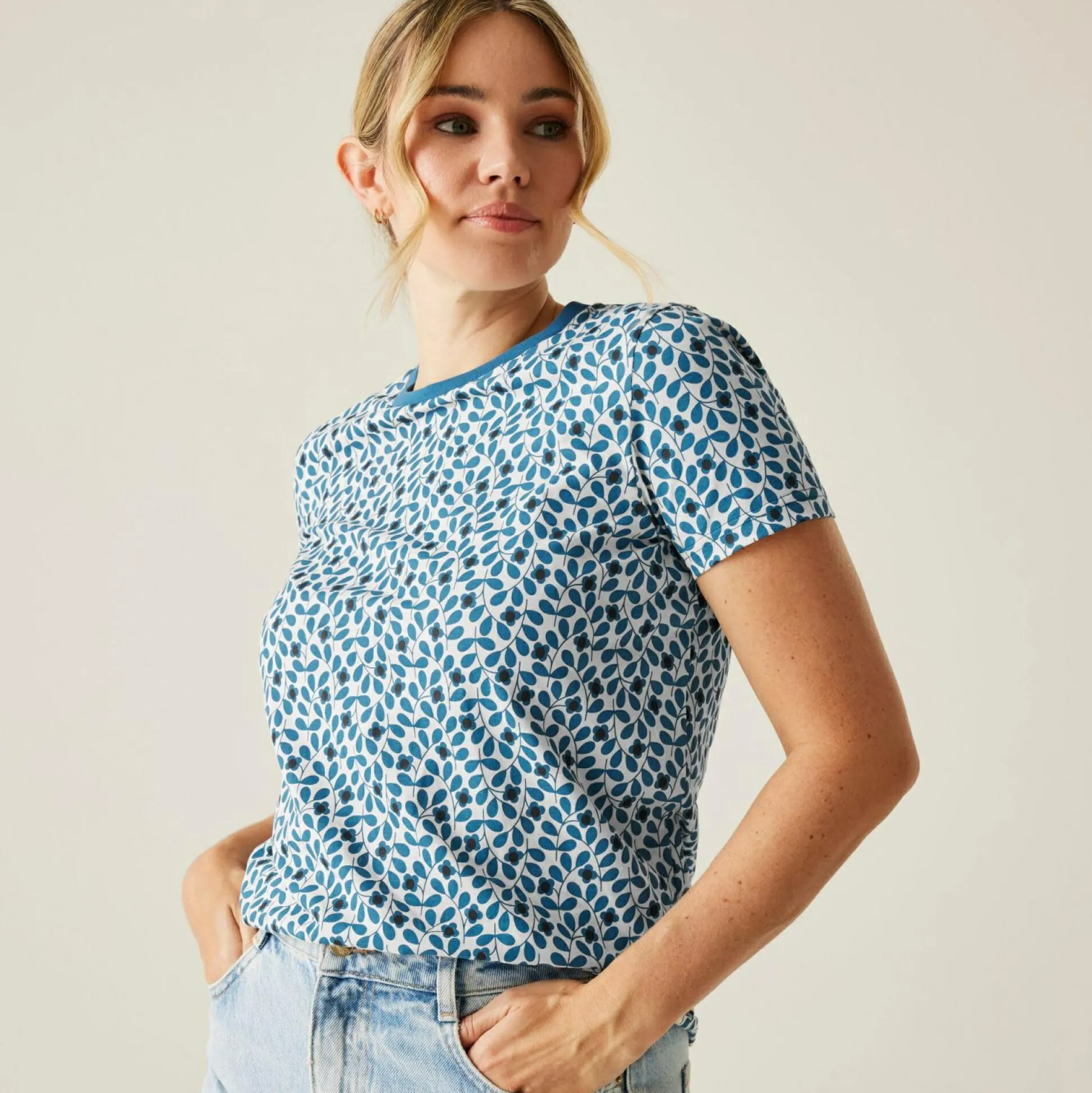 Orla Kiely Tee | Jasmine Flower Blue