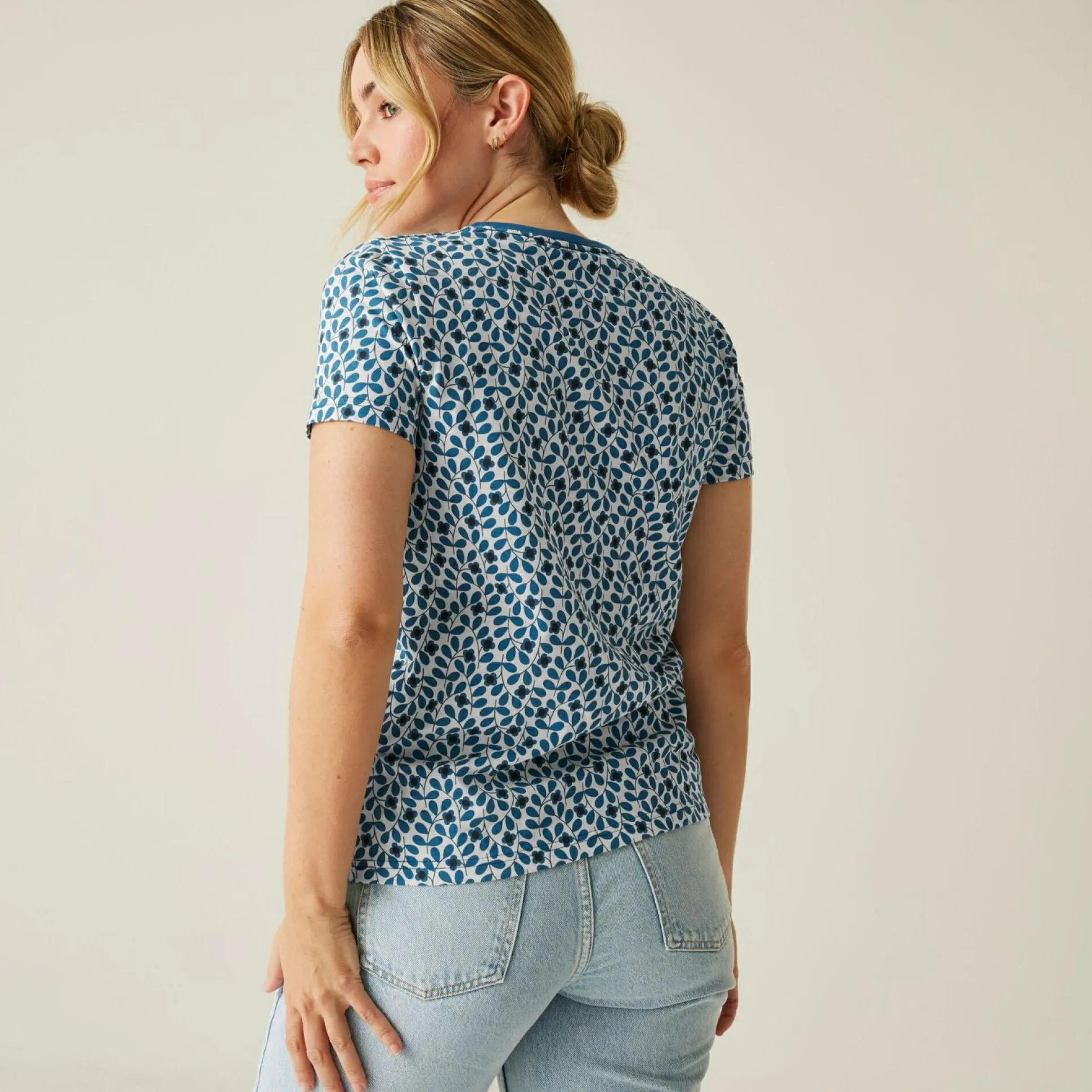 Orla Kiely Tee | Jasmine Flower Blue