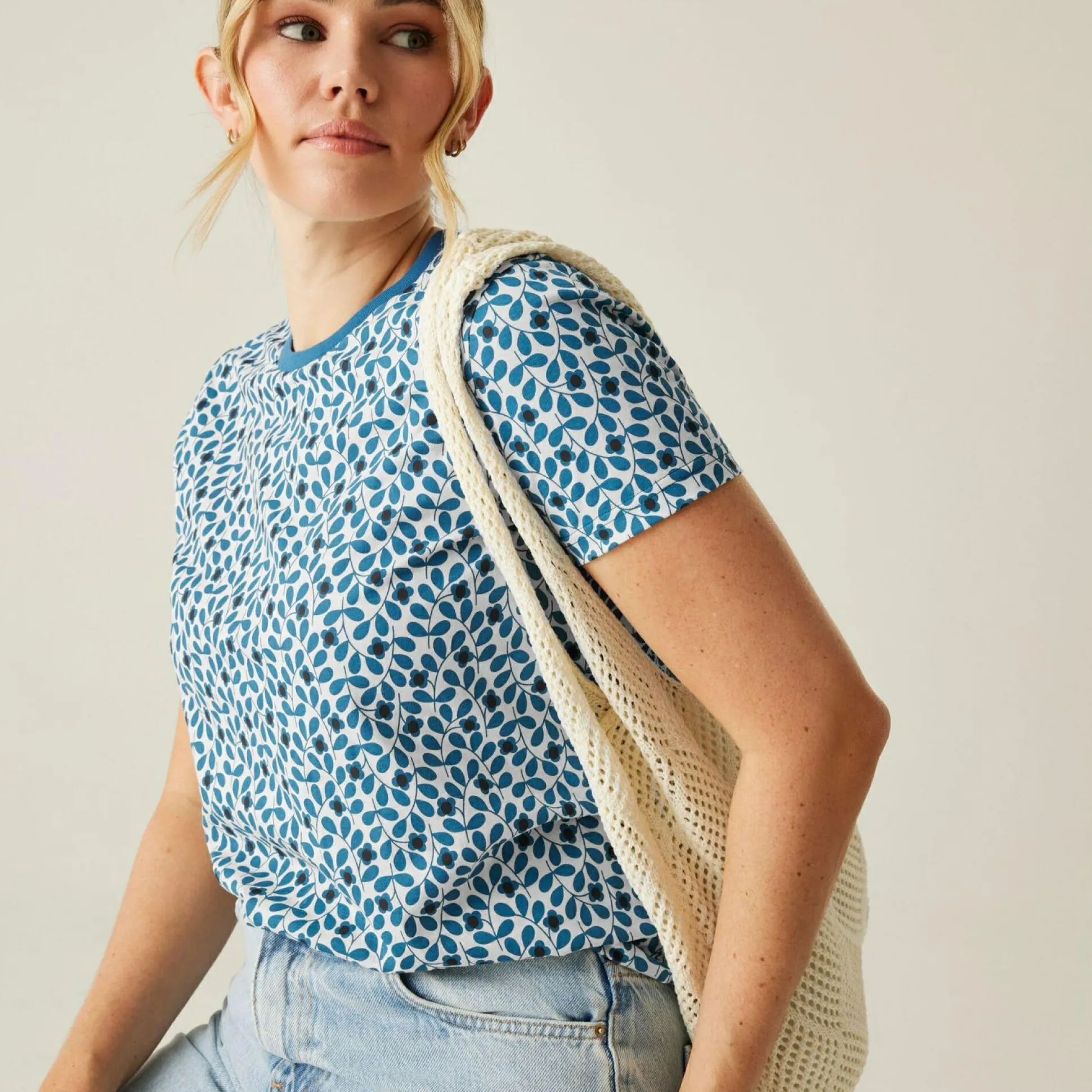 Orla Kiely Tee | Jasmine Flower Blue