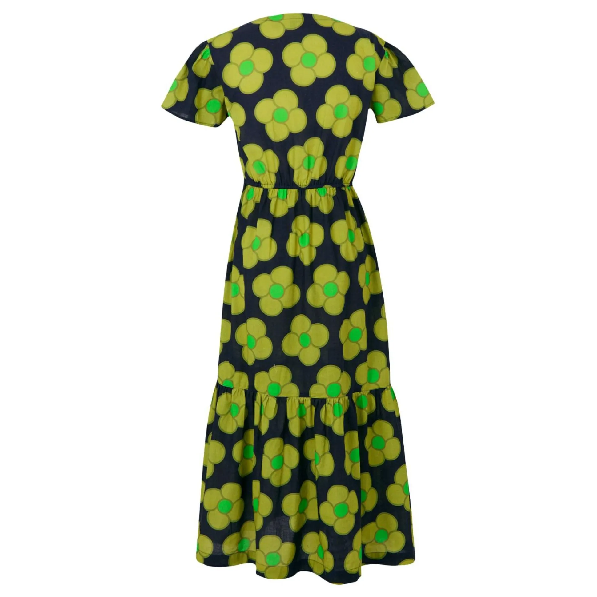 Orla Kiely Tiered Midi Dress | Spinning Flower Navy