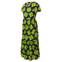 Orla Kiely Tiered Midi Dress | Spinning Flower Navy