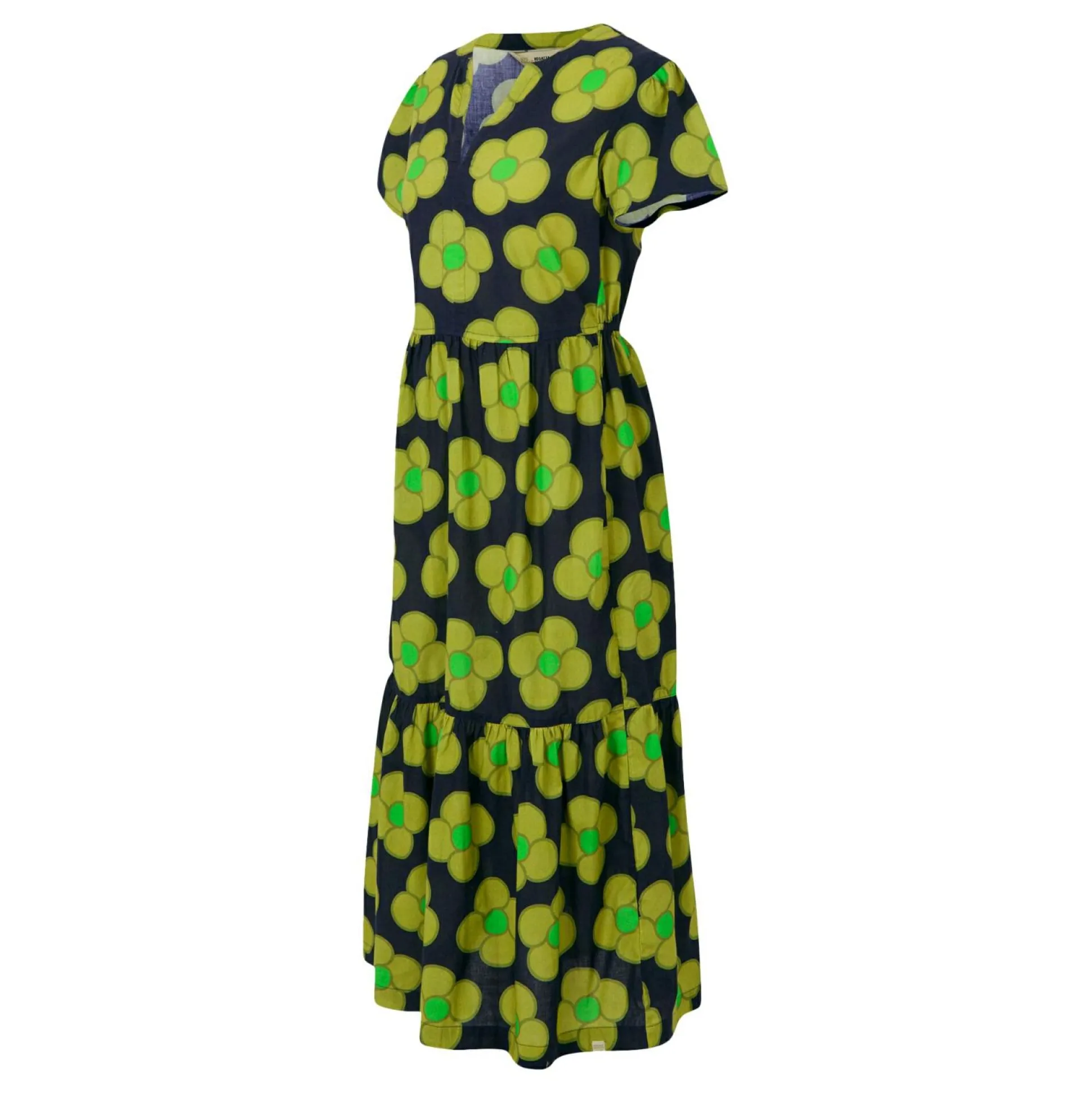 Orla Kiely Tiered Midi Dress | Spinning Flower Navy