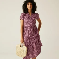Orla Kiely Tiered Midi Dress | Jasmine Flower Lilac