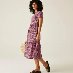 Orla Kiely Tiered Midi Dress | Jasmine Flower Lilac