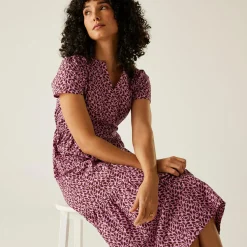 Orla Kiely Tiered Midi Dress | Jasmine Flower Lilac