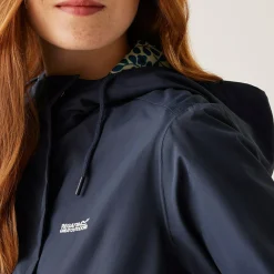 Orla Kiely Waterproof Mac II | Navy Jasmine Flower Blue Lining