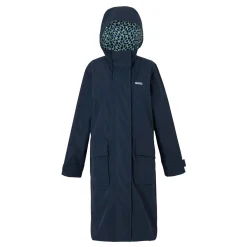 Orla Kiely Waterproof Mac II | Navy Jasmine Flower Blue Lining