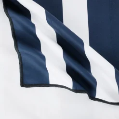 Print Microfibre Beach Towel | White Navy Stripe