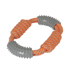 Tug of War Chew Dog Toy | Orange Grey
