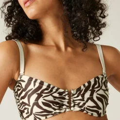 Women's Aceana III Bikini Top | Tonal Zebra Print