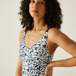 Women's Alinae Swimsuit | Navy White Large Floral