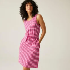 Women's Ariena Casual Dress | Pink Fusion White Painterly Stripe