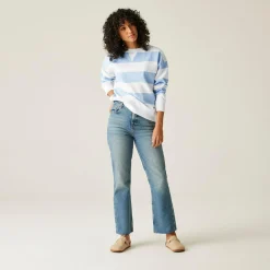 Women's Avika II Crew Neck Jumper | Chambray Blue White Stripe
