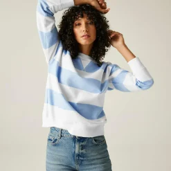 Women's Avika II Crew Neck Jumper | Chambray Blue White Stripe
