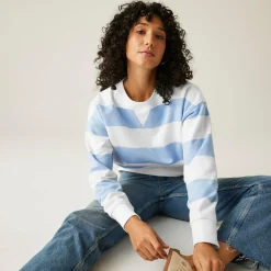 Women's Avika II Crew Neck Jumper | Chambray Blue White Stripe