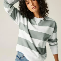 Women's Avika II Crew Neck Jumper | Glacier White Stripe