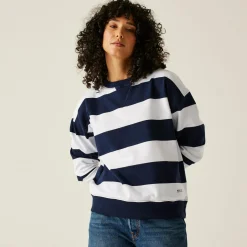 Women's Avika II Crew Neck Jumper | Navy White Stripe