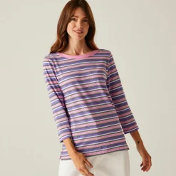 Women's Bayletta II 3/4 Sleeve Top  | Soft Pink Multi Stripe
