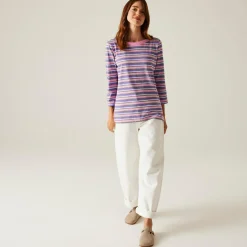 Women's Bayletta II 3/4 Sleeve Top  | Soft Pink Multi Stripe