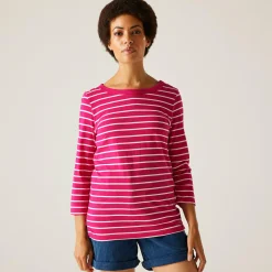 Women's Bayletta II 3/4 Sleeve Top  | Pink Fusion White Stripe