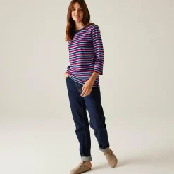 Women's Bayletta II 3/4 Sleeve Top  | Navy Multi Stripe
