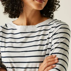 Women's Bayletta II 3/4 Sleeve Top | White Navy Stripe