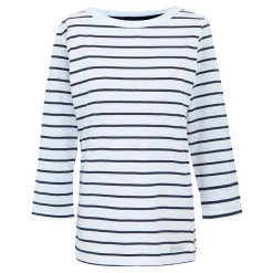 Women's Bayletta II 3/4 Sleeve Top | White Navy Stripe