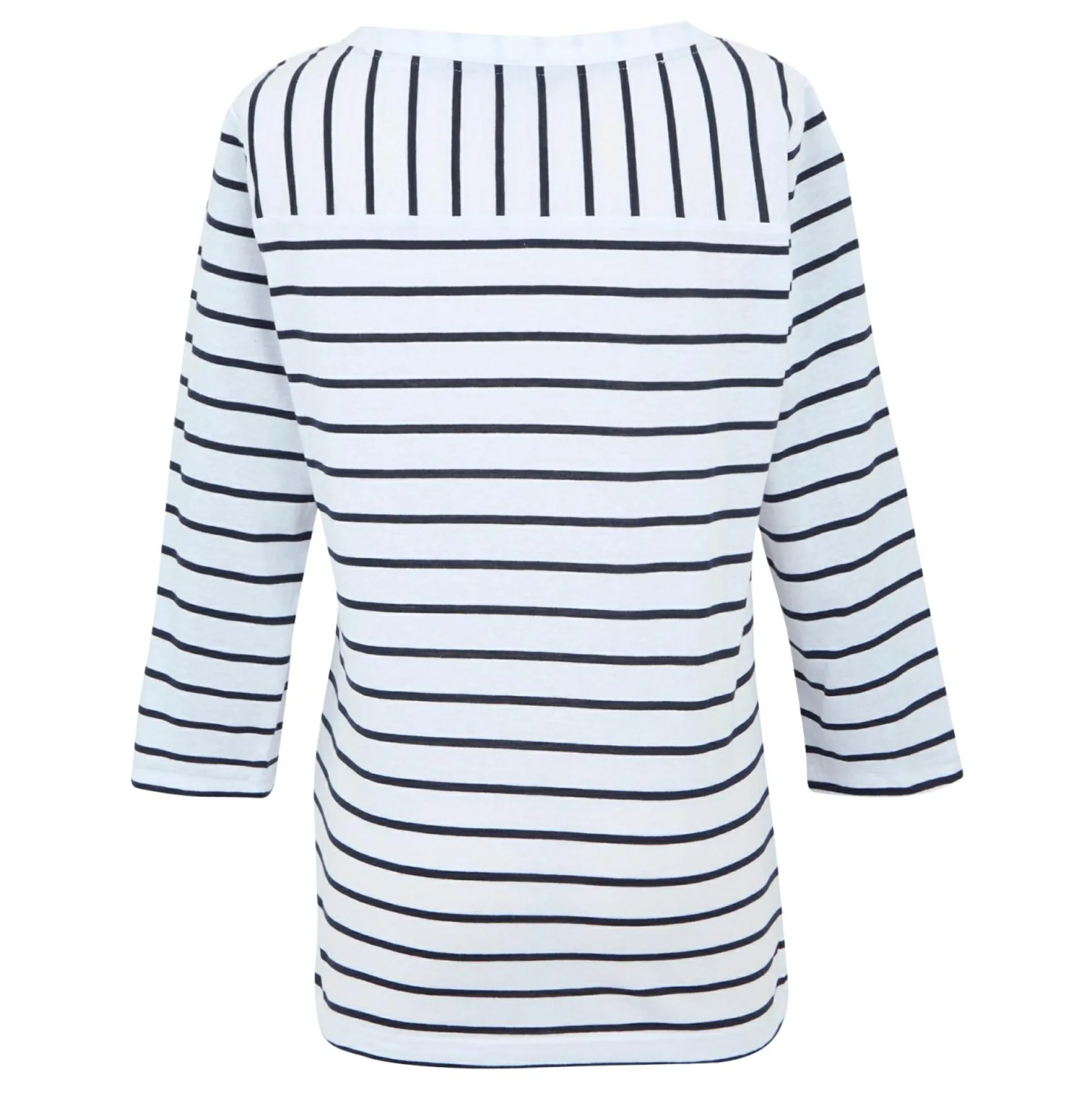 Women's Bayletta II 3/4 Sleeve Top | White Navy Stripe