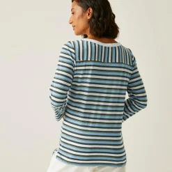 Women's Bayletta II 3/4 Sleeve Top  | White Multi Stripe