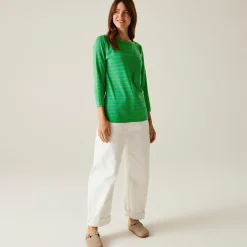 Women's Bayletta II 3/4 Sleeve Top | Island Green Paisley Purple Stripe
