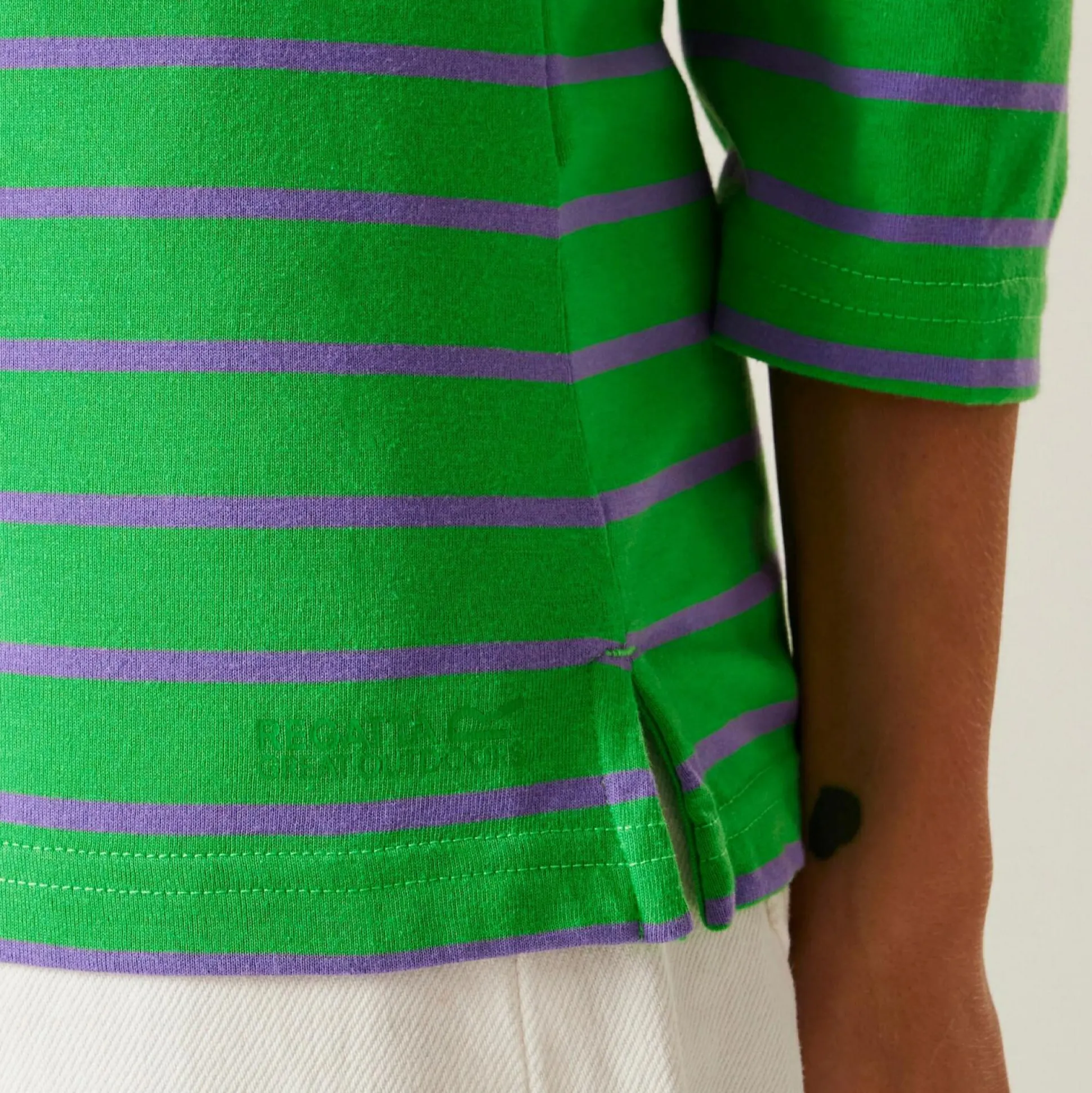 Women's Bayletta II 3/4 Sleeve Top | Island Green Paisley Purple Stripe