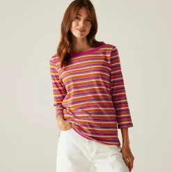 Women's Bayletta II 3/4 Sleeve Top  | Pink Fusion Multi Stripe
