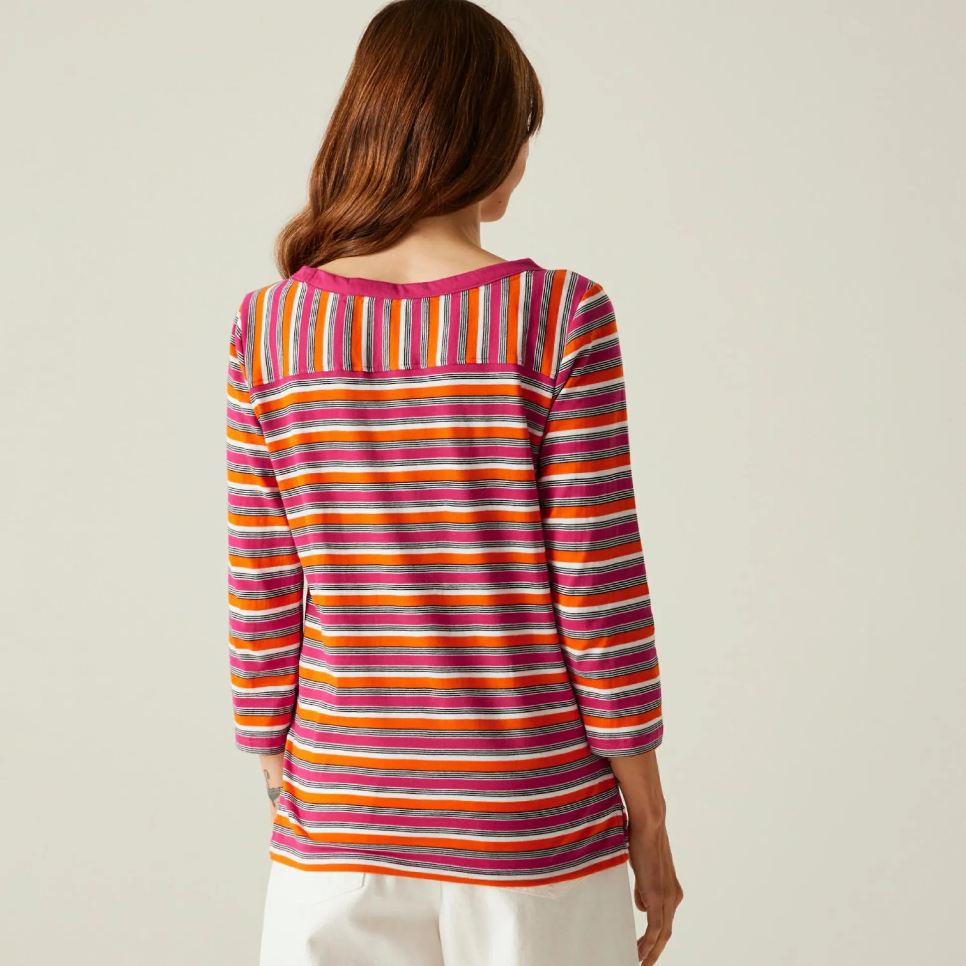 Women's Bayletta II 3/4 Sleeve Top | Pink Fusion Multi Stripe