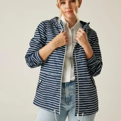 Women's Bayletta II Waterproof Jacket | Navy White Painterly Stripe