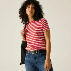 Women's Bayletta Short Sleeve T-Shirt | High Risk Red White Stripe