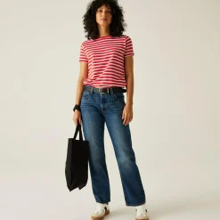 Women's Bayletta Short Sleeve T-Shirt | High Risk Red White Stripe