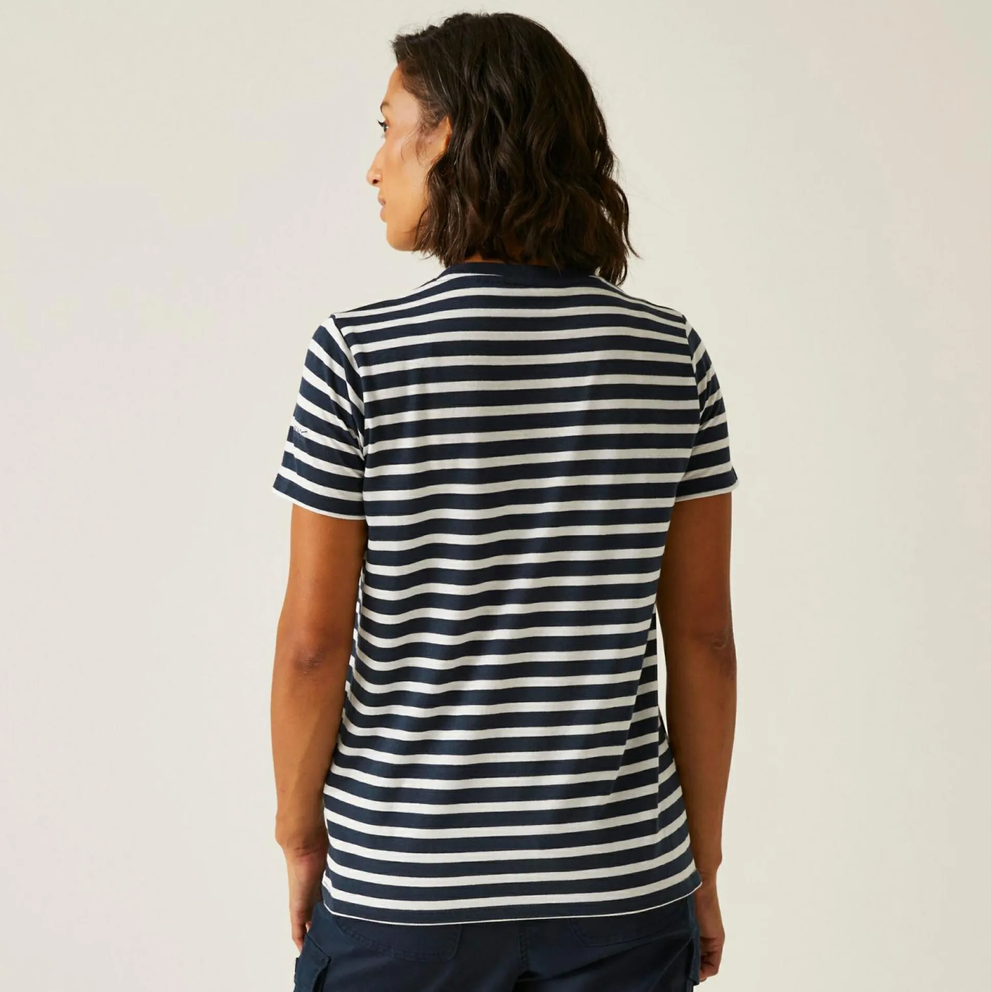 Women's Bayletta Short Sleeve T-Shirt | Navy White Stripe