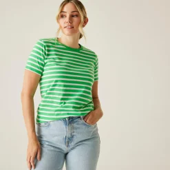 Women's Bayletta Short Sleeve T-Shirt | Island Green White Stripe
