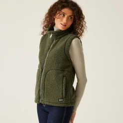 Women's Calmry Borg Fleece Gilet | Dark Khaki