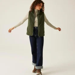 Women's Calmry Borg Fleece Gilet | Dark Khaki