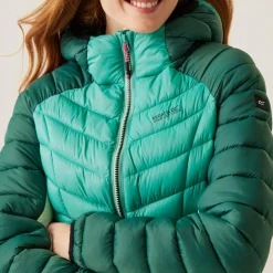 Women's Dalent Quilted Hooded Jacket | Rain Forest Dusty Green
