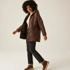 Women's Emila Quilted Jacket | Dark BrownWarm Taupe
