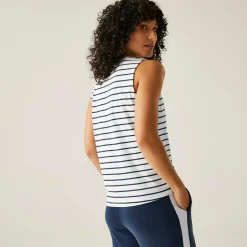 Women's Fariene Sleeveless Top | White Navy Stripe
