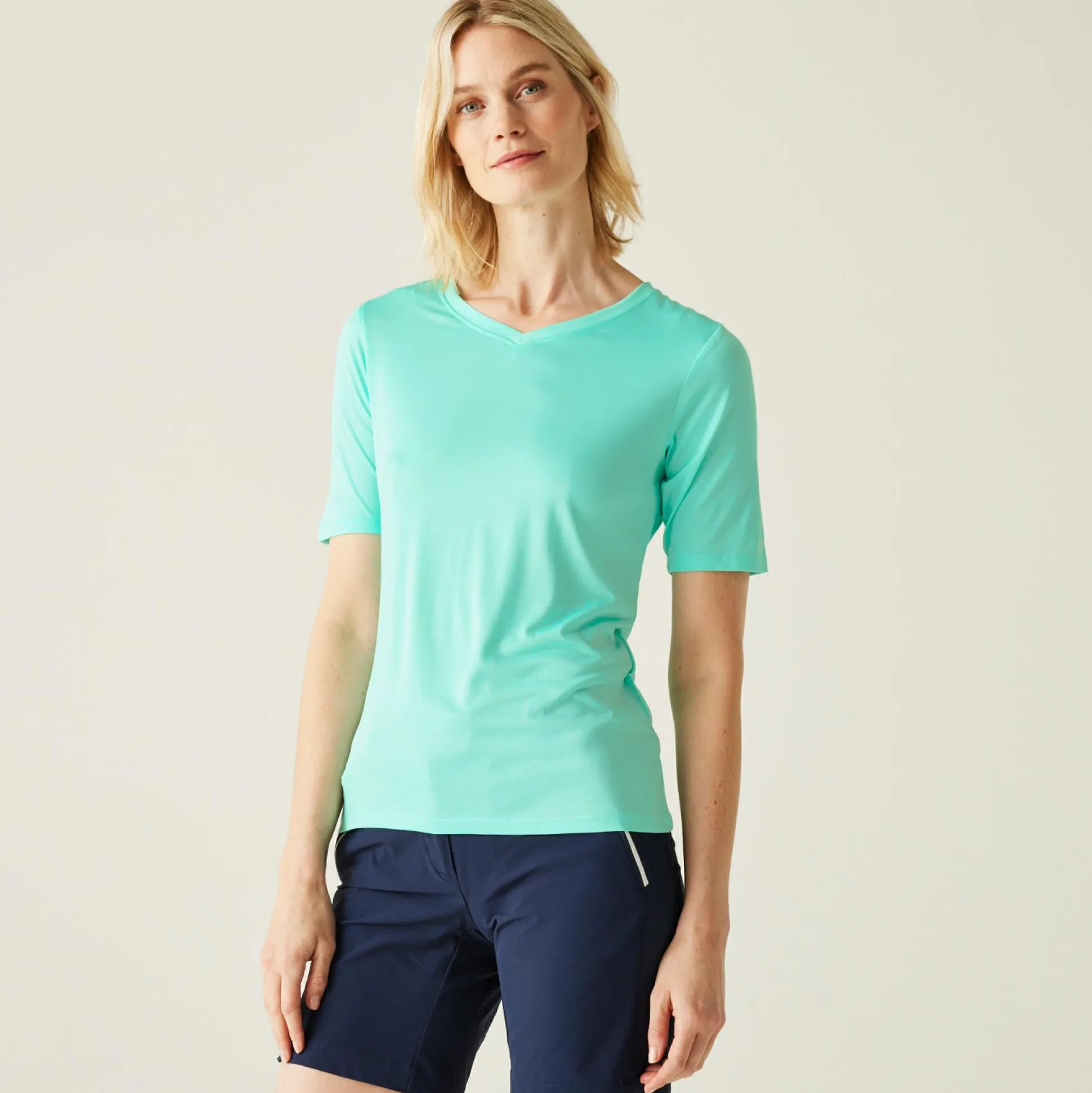 Women's Fingal II V-Neck T-Shirt | Aruba Blue