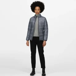 Women's Firedown Baffled Quilted Jacket | Grey Marl Black