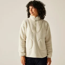 Women's Frankie Borg Half Zip Fleece | Light Vanilla