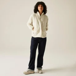 Women's Frankie Borg Half Zip Fleece | Light Vanilla