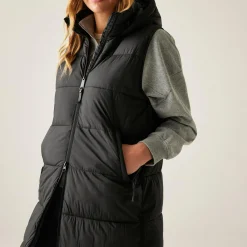Women's Ganella Baffled Longline Gilet | Black