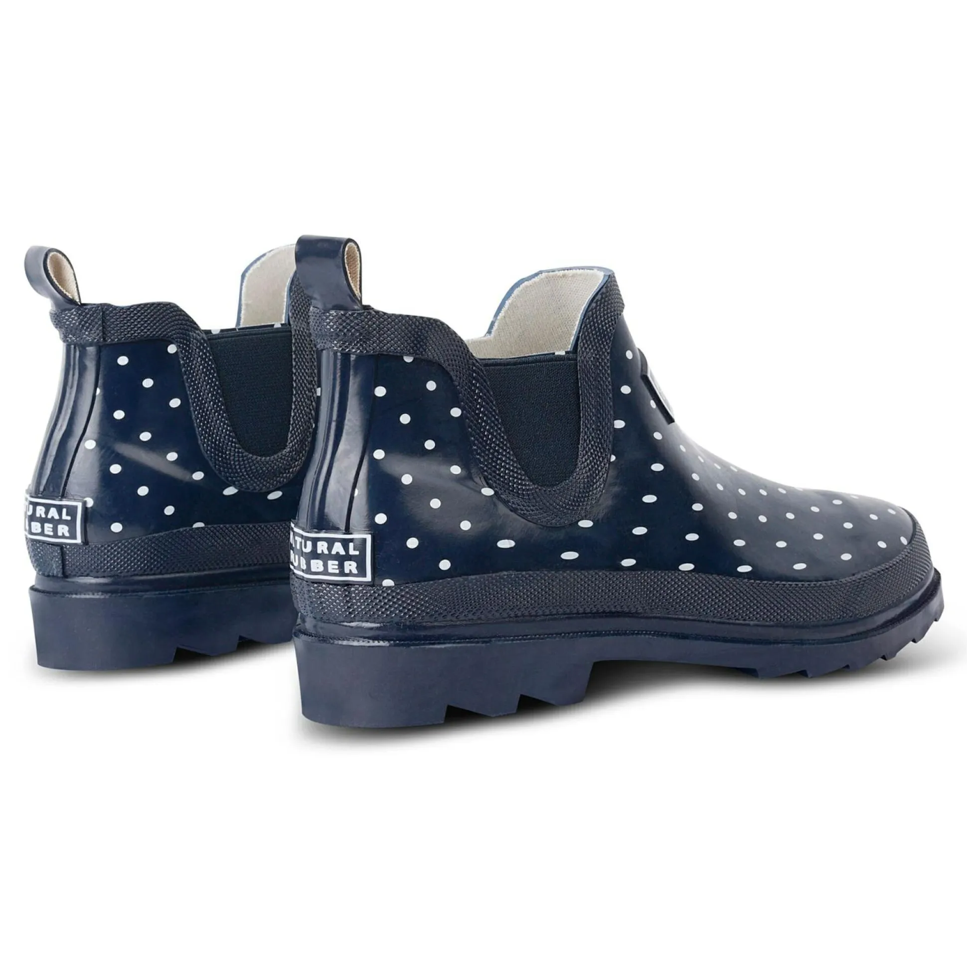 Women's Harper Low Wellies | Navy Polkadot